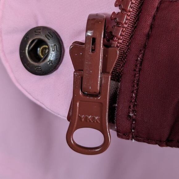 Columbia Women’s M Maroon Quilted Jacket Pink Lining Lightweight Insulated Coat - Picture 4 of 7